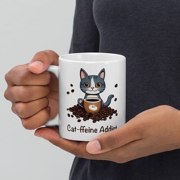 Cat ffine Addict Mug 11OZ Hand