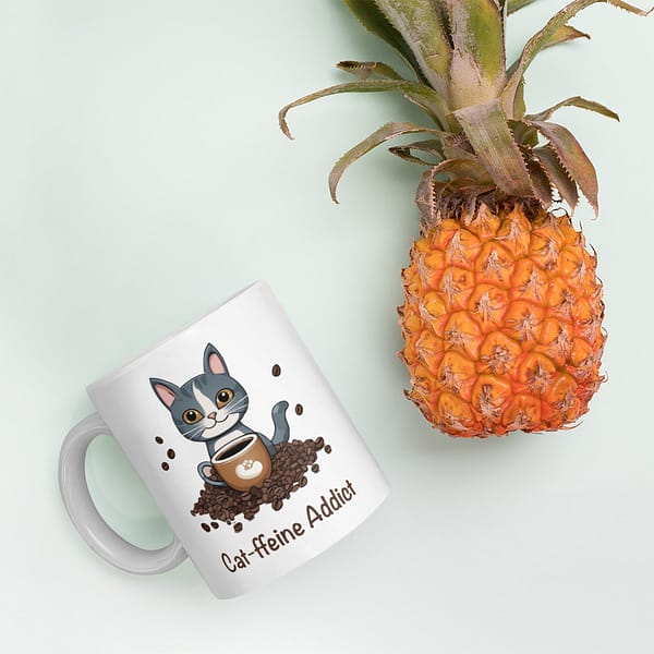 Cat ffine Addict Mug 11OZ pineapple